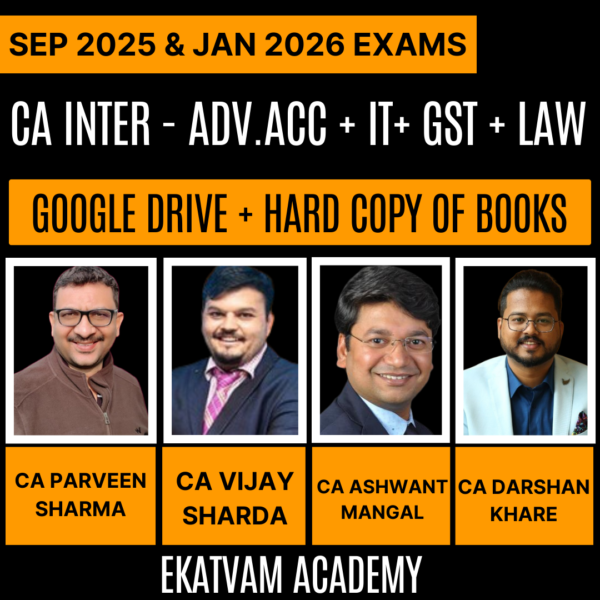 CA Inter-Combo (New Course)- ADV.ACC + IT + GST + LAW (Regular Batch) by EKATVAM ACADEMY