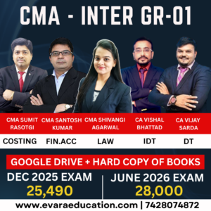 CMA Inter-Combo (New Course)- COST ACC, LAW, FIN ACC & DT & IDT by (CMA Sumit Rastogi, CMA Santosh Kumar, CA Shivangi Agrawal, CA Vijay Sir & Vishal Sir) )