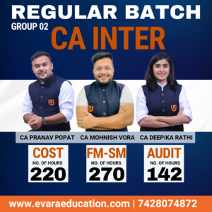 CA INTER - COST & FM-SM & AUDIT (Regular Batch) for Sep 2026 & Jan 2027 Exams by CA PANAV POPAT, CA MOHNISH VORA & CA DEEPIKA RATHI