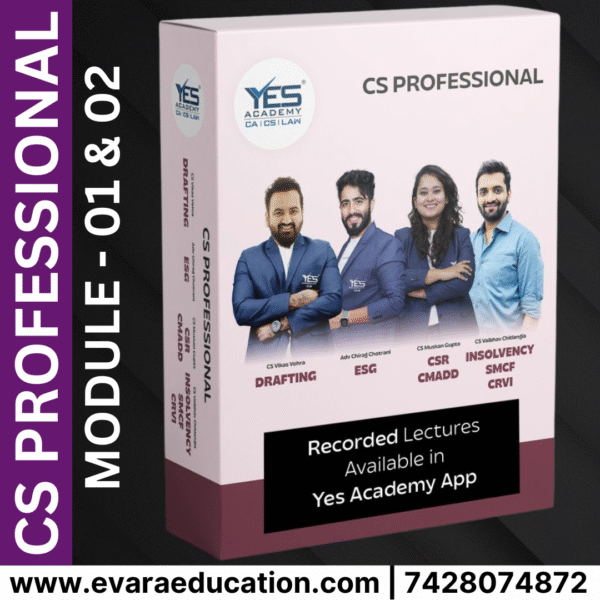 CS Professional - Module 01 & 02 Both COMBO with CSR & Social Governance - New Syllabus by YES ACADEMY