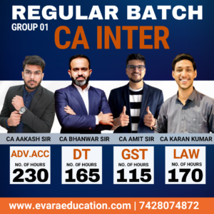 CA INTER - ADV.ACC + DT + GST + LAW (Regular Batch) for Sep 2026 & Jan 2027 Exams by CA AAKASH KANDOI, CA BHANWAR BORANA, CA AMIT MAHAJAN & CA KARAN KUMAR