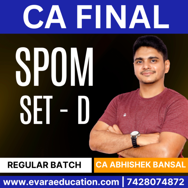 CA FINAL SPOM SET D Entrepreneurship & Start-up Ecosystem (Regular Batch) by CA ABHISHEK BANSAL