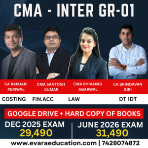 CMA Inter-Combo (New Course)- COST ACC, LAW, FIN ACC & DT & IDT by (CA Ranjan Periwal, CMA Shivangi Agarwal, CMA Santosh Kumar, CA Brindavan Giri)