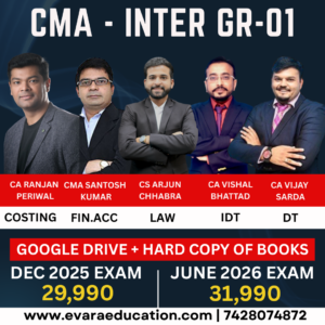 CMA Inter-Combo (New Course)- COST ACC, LAW, FIN ACC & DT & IDT by (CA Ranjan Periwal, CS Arjun Chhabra, CMA Santosh Kumar, CA Vijay Sarda & CA Vishal Bhattad)