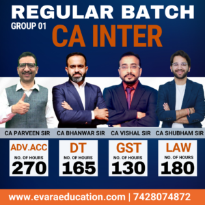 CA INTER - ADV.ACC + DT + GST + LAW (Regular Batch) for Sep 2026 & Jan/May 2027 Exams by CA PARVEEN SHARMA, CA BHANWAR BORANA, CA VISHAL BHATTAD & CA SHUBHAM SINGHAL