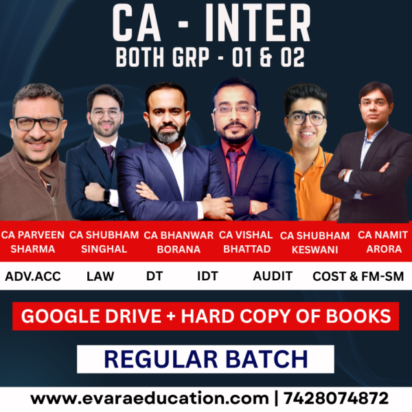 CA INTER Combo | All Subjects (GRP- 01 & 02) | Regular Batch | CA Parveen Sharma,CA Vishal Bhattad,CA Bhanwar Borana,CA Shubham Singhal,CA Shubham Keswani, CA Namit Arora | May/Sep 2026