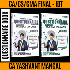 Questionnaire + MCQs Book 12th Revised Edition By CA Yashvant Mangal For Sep. 25, Jan. 26, May 26 & Onwards