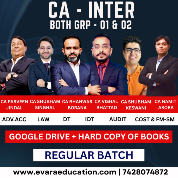 CA INTER Combo | All Subjects (GRP- 01 & 02) | Regular Batch | CA Parveen Jindal,CA Vishal Bhattad,CA Bhanwar Borana,CA Shubham Singhal,CA Shubham Keswani, CA Namit Arora | May/Sep 2026
