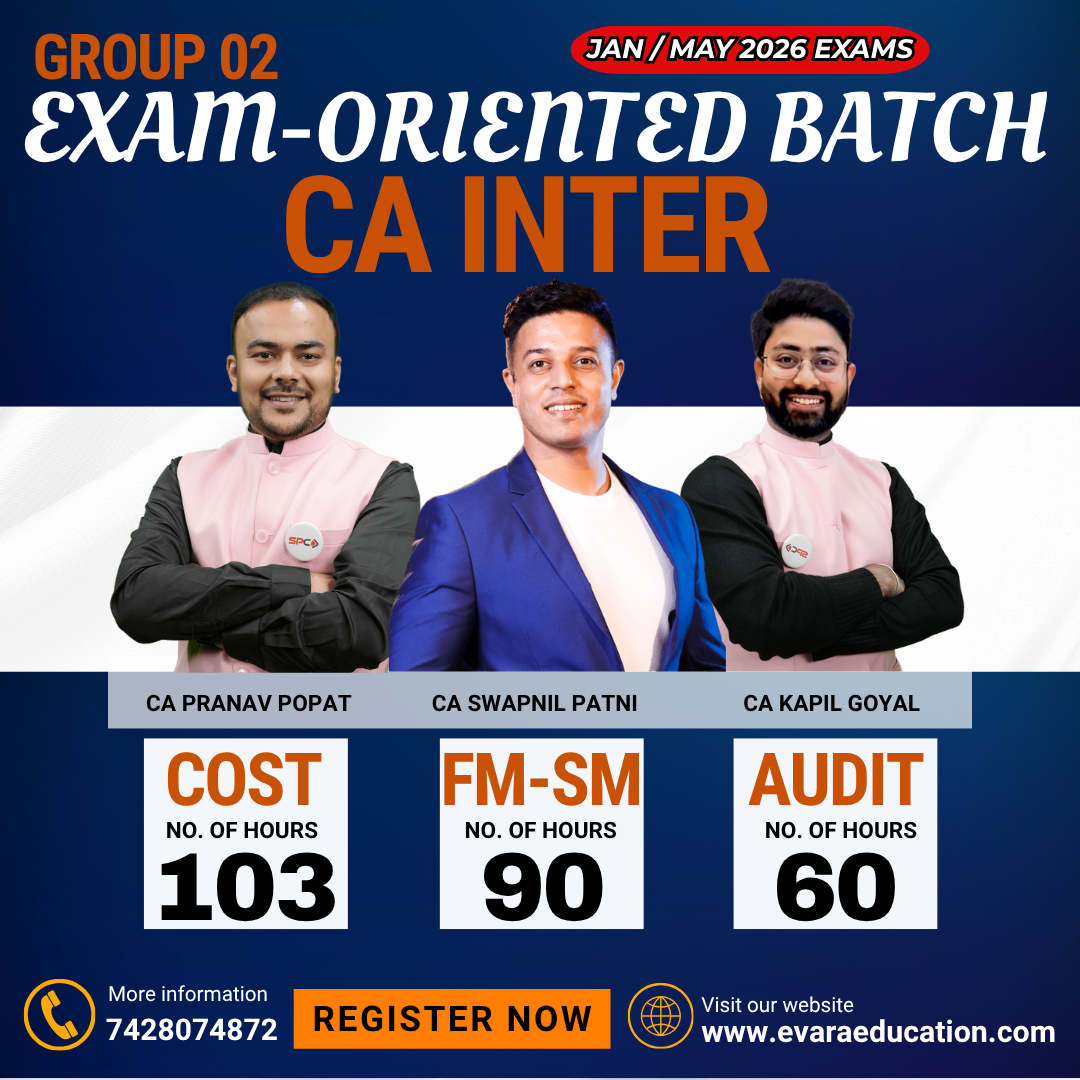 CA INTER – COST + AUDIT + FM + SM (Exam-Oriented Batch) for Jan/May 2026 Exams by CA PRANAV POPAT, CA SWAPNIL PATNI & CA KAPIL GOYAL