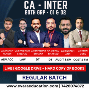 CA INTER | All Subjects (GRP- 01 & 02 Combo) | Regular Batch | May/Sep 2026 & Jan 2027 Exams by CA AAKASH KANDOI, CA VISHAL BHATTAD, CA BHANWAR BORANA, CA SHUBHAM SINGHAL,CA RISHABH JAIN, CA NITIN GURU