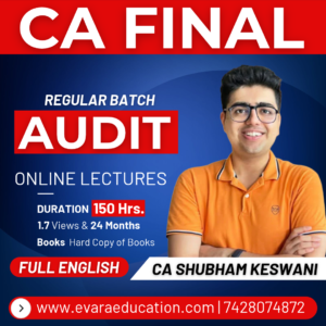 CA FINAL - AUDIT (Regular Batch) FULL ENGLISH May/Nov 2026/2027 Exams by CA SHUBHAM KESWANI