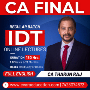CA FINAL Indirect Tax (IDT) (Regular Batch) for May/Nov 2027 Exams By CA Tharun Raj – Full English