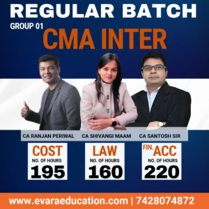 CMA INTER (COMBO GROUP 01) COST + LAW + FIN. ACC for Dec 2026 & June 2027 Exams by CS Shivangi Agarwal, CMA Santosh Kumar & CA Ranjan Periwal