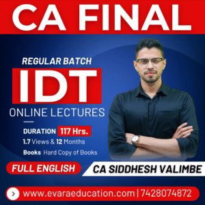 CA FINAL Indirect Tax (IDT) (Regular Batch) for Nov 2026 & May 2027 Exams By CA Siddhesh Valimbe - FULL ENGLISH