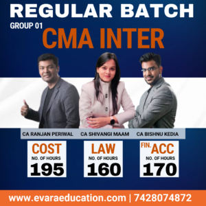 CMA INTER (COMBO GROUP 01) COST + LAW + FIN. ACC for Dec 2026 & June 2027 Exams by CA Ranjan Periwal, CA Shivangi Agarwal & CA Bishnu Kedia